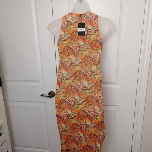 Zebra orange print mesh swim cover up - Picture 5 of 7